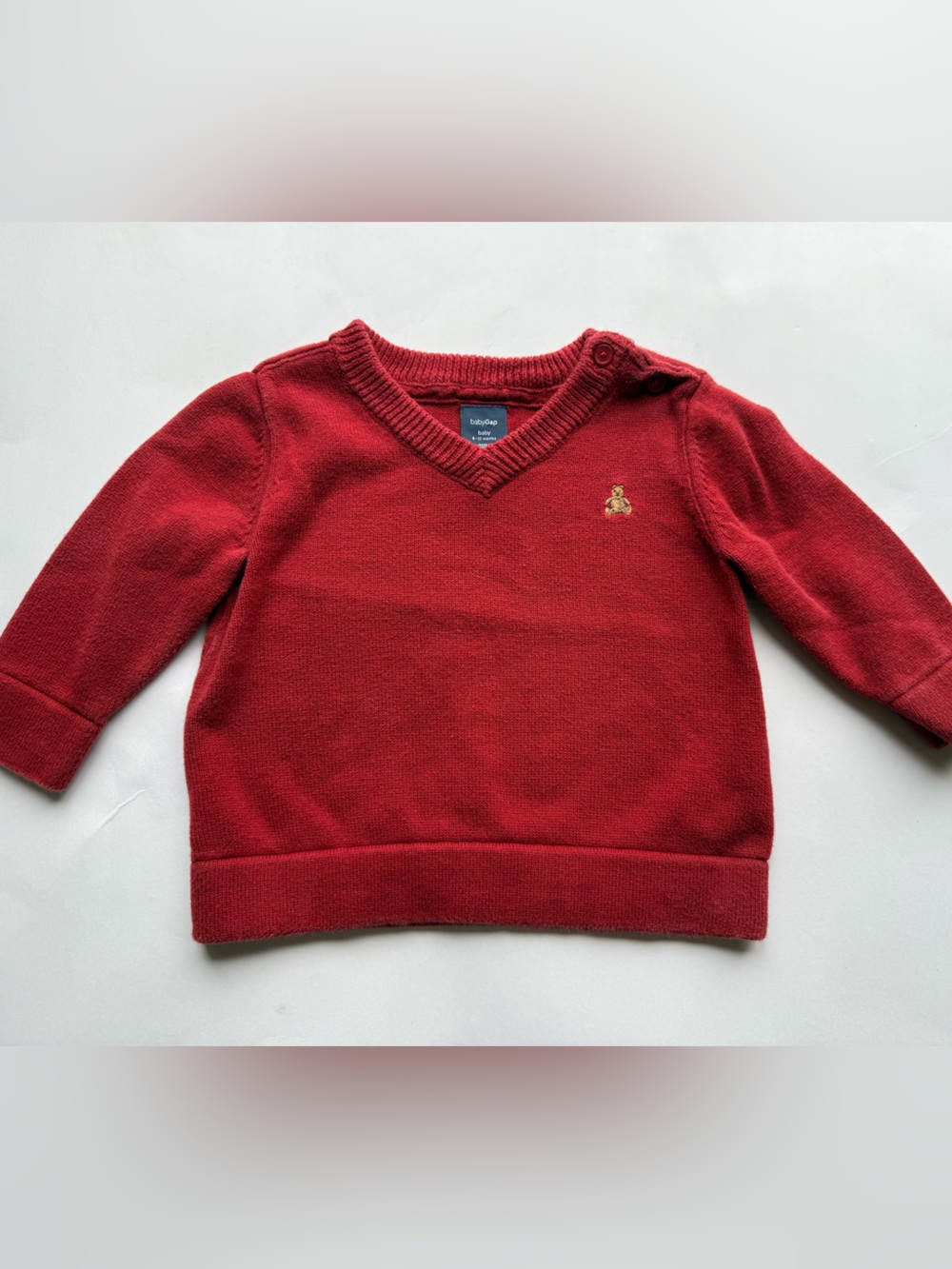 GAP Red V-Neck Crew Sweater